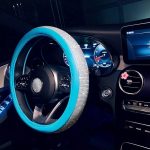 O-Shaped Blue Rhinestone Bling Steering Wheel Cover