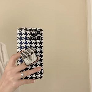 Black and White Square Mirror Stand Phone Case