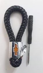 Hand-woven Branded Leather Car Key Holder - Image 3