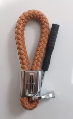 Hand-woven Branded Leather Car Key Holder - Image 4