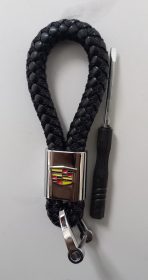 Hand-woven Branded Leather Car Key Holder - Image 6