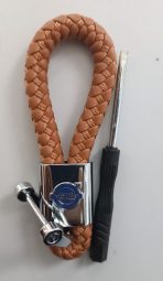 Hand-woven Branded Leather Car Key Holder - Image 7
