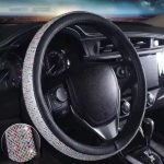 O-Shaped Multicolored Rhinestone Steering Wheel Cover