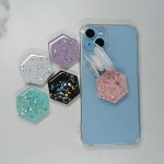 Hexagon Glittered Pop Socket