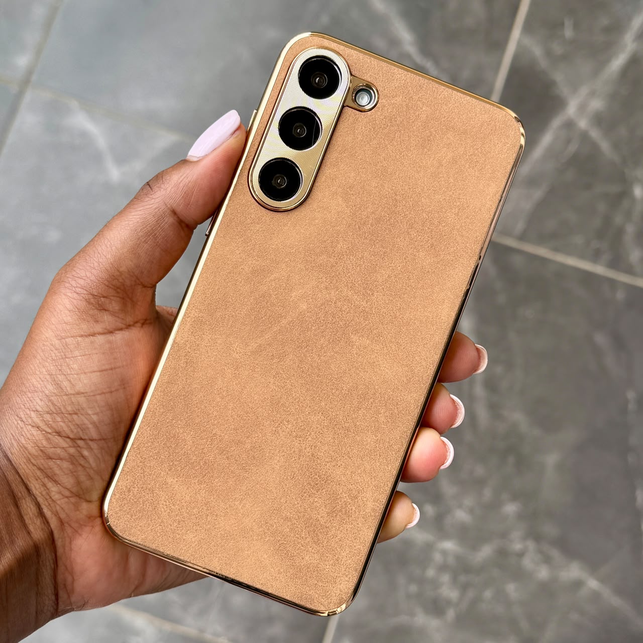 f80988c4-754c-4e1b-bdfc-a8ada7c5c731 Samsung S23 Plus Electroplated Lambskin Case - Image 1