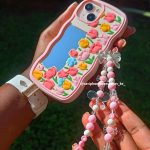 Lanyard Pearl Soft Mirror Silicone Phone Case