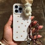 Polka Bunny Pendant Lanyard Case