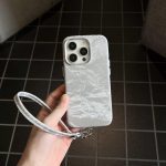 Satin Texture Phone Case With Lanyard