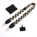 Black Cream Detachable Crossbody Lanyard Set