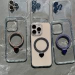 iPhone 16 Pro Max Lens Protector Clear Glitter Magsafe Stand Case