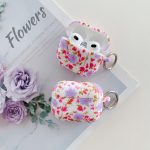 Purple Floral Print Airpod Case