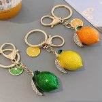 Rhinestone Lemon Keychain