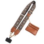 Brown Black Detachable Crossbody Lanyard Set