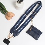 Navy Blue Detachable Crossbody Lanyard Set