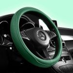 O-Shaped Green- PU Leather Perforated Patchwork Steering Wheel Cover