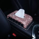 Pink Crystal Rhinestone Car Tissue Box