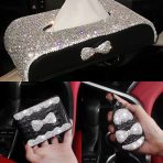 Rhinestone Car Tissue Box Set (KeyBag+ Card Bag)