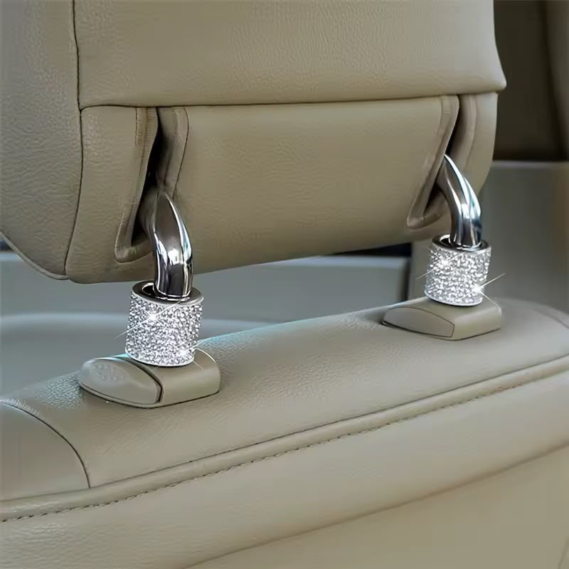 4-Pack Universal Crystal Headrest Hooks
