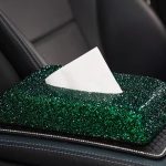 Green- Rhinestone Car Tissue Box
