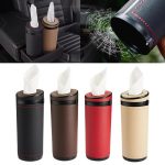 PU Leather Cylindrical Car Tissue Box