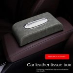 Grey Sued Car Tissue Box