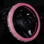 O-Shaped Pink Rhinestone Bling Steering Wheel Cover