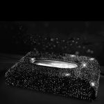 Black- Rhinestone Car Tissue Box