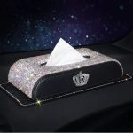 Crown Rhinestone Car Tissue Box
