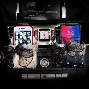 Bow Crystal Air Vent Car Storage Box