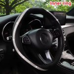 Wavey Black Rhinestone Steering Wheel Cover