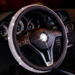 O-Shaped Silver Rhinestone Bling Steering Wheel Cover