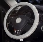 O-Shaped Grey Rhinestone Bling Steering Wheel Cover