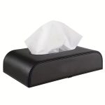 Black PU leather Car Tissue Box