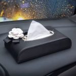 White Flower Car Tissue Box