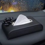 Black Flower Car Tissue Box