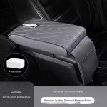 Grey Cushion Car Armrest with Tissue Box & Storage