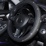 O-Shaped Black Rhinestone Bling Steering Wheel Cover