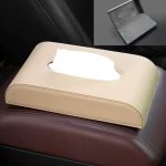 Beige PU leather Car Tissue Box