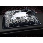 Black Bow Crystal Rhinestone Car Tissue Box