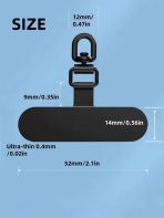 Ultra-Thin Stainless Steel Phone Lanyard Tab | 360° Swivel Anti-Drop Case Insert - Image 2
