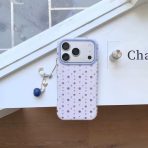 Purple Pastel Star & Moon Pattern Phone Case with Charm- iPhone 17 Pro Max