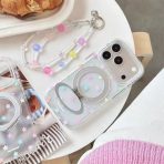 Cosmic Pastel Star Clear MagSafe Stand Case & Beaded Wristlet Charm Set - Image 4