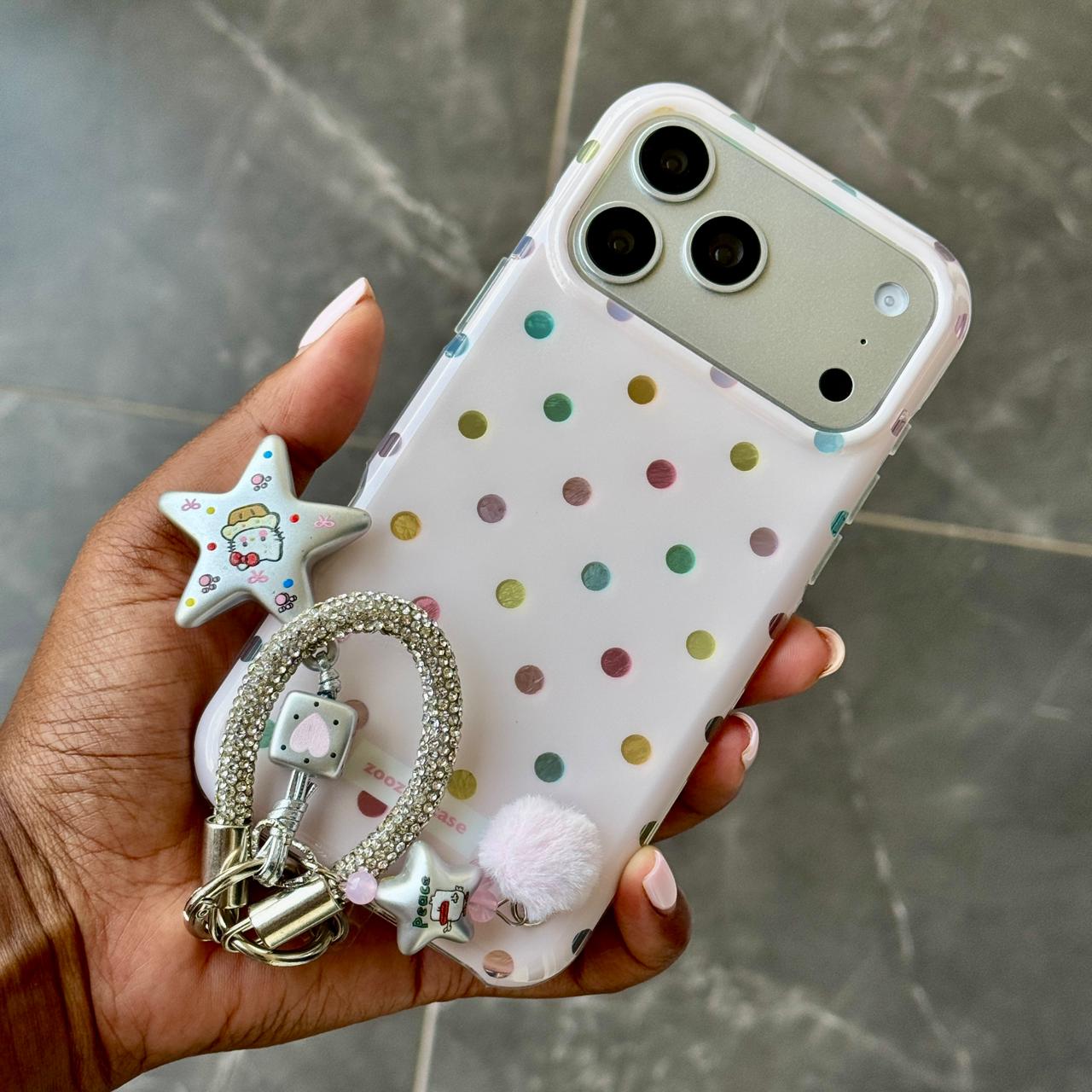 60ddb9bd-8262-4baa-92b0-1ad776c7bff3 Candy Dot Charmed iPhone 17 Pro Max Case - Image 1