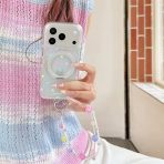 Cosmic Pastel Star Clear MagSafe Stand Case & Beaded Wristlet Charm Set - Image 2