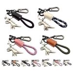 Mechanical Dinosaur Braided Rope Keychain with Heavy-Duty Carabiner Clip