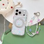 Cosmic Pastel Star Clear MagSafe Stand Case & Beaded Wristlet Charm Set