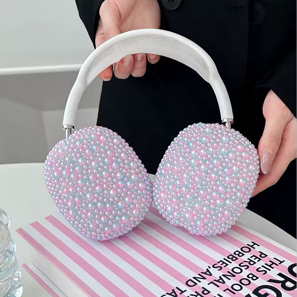 IMG-20260831-WA0046 Pink Pearl Beaded Airpods Max Ear Cup Covers - Image 1