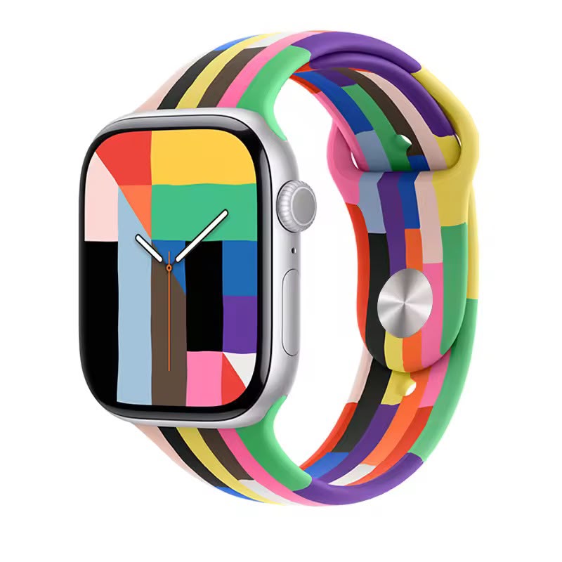 a36e33df-8060-4cf8-8e40-d7152bf07f89 Apple Watch Multicolor Silicone Strap - Image 1
