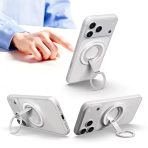 Dual Magnetic Phone Stand & Ring Grip|Ultra-Slim 360° Rotatable MagSafe Compatible Desk Kickstand for iPhone & Android - Image 6