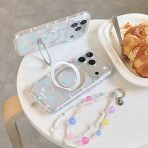 Cosmic Pastel Star Clear MagSafe Stand Case & Beaded Wristlet Charm Set - Image 3